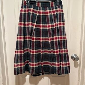 Tahari Black and Red Midi A-Line Skirt